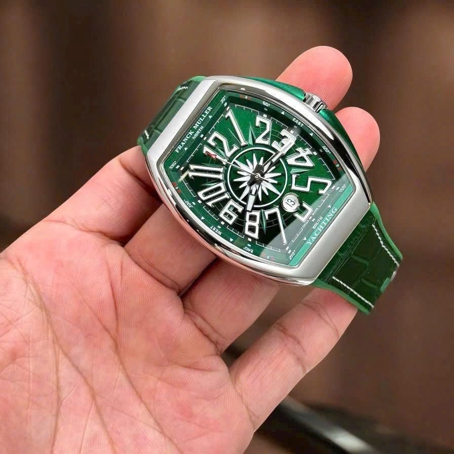 Franck Muller Vanguard Yachting V 45 SC DT thép không gỉ màu xanh lá cây
