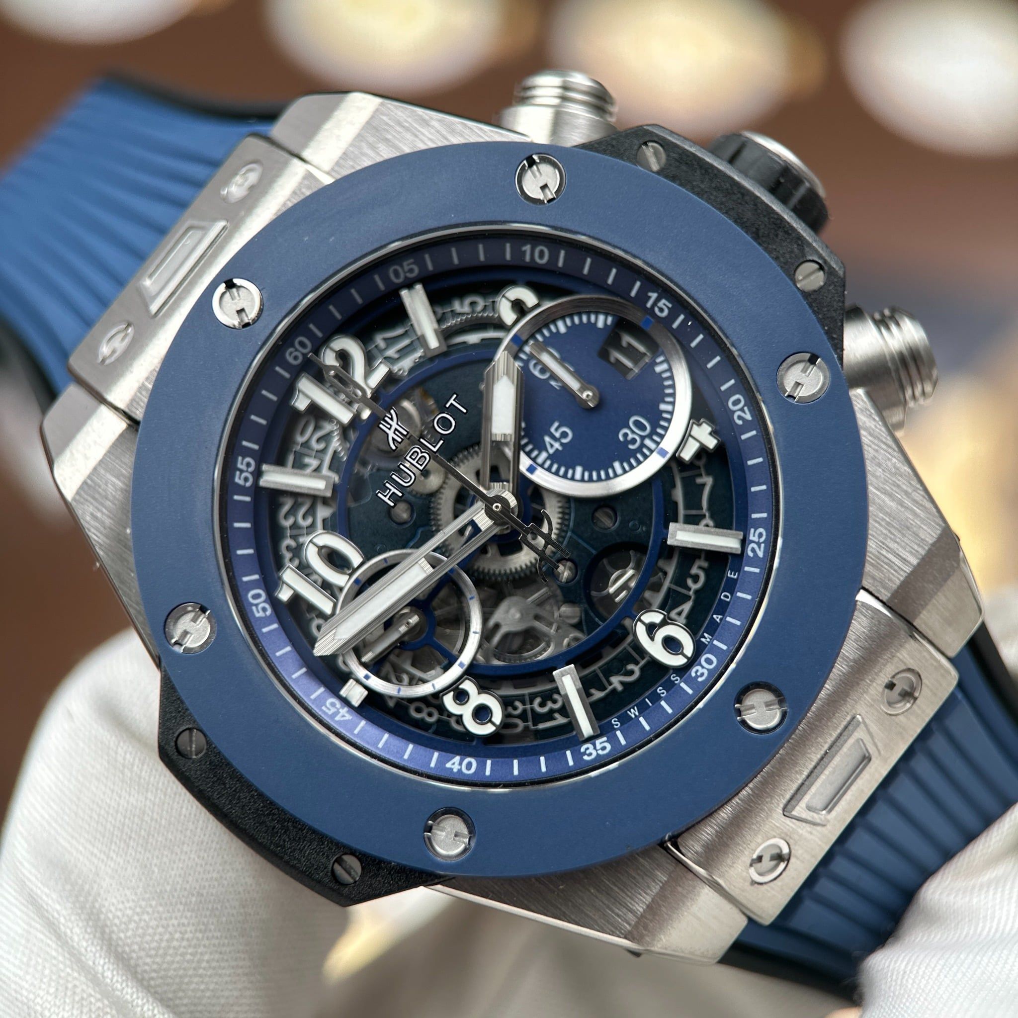 Đồng hồ Hublot Big Bang Unico Titanium Blue Ceramic 421.NL.5170.RX