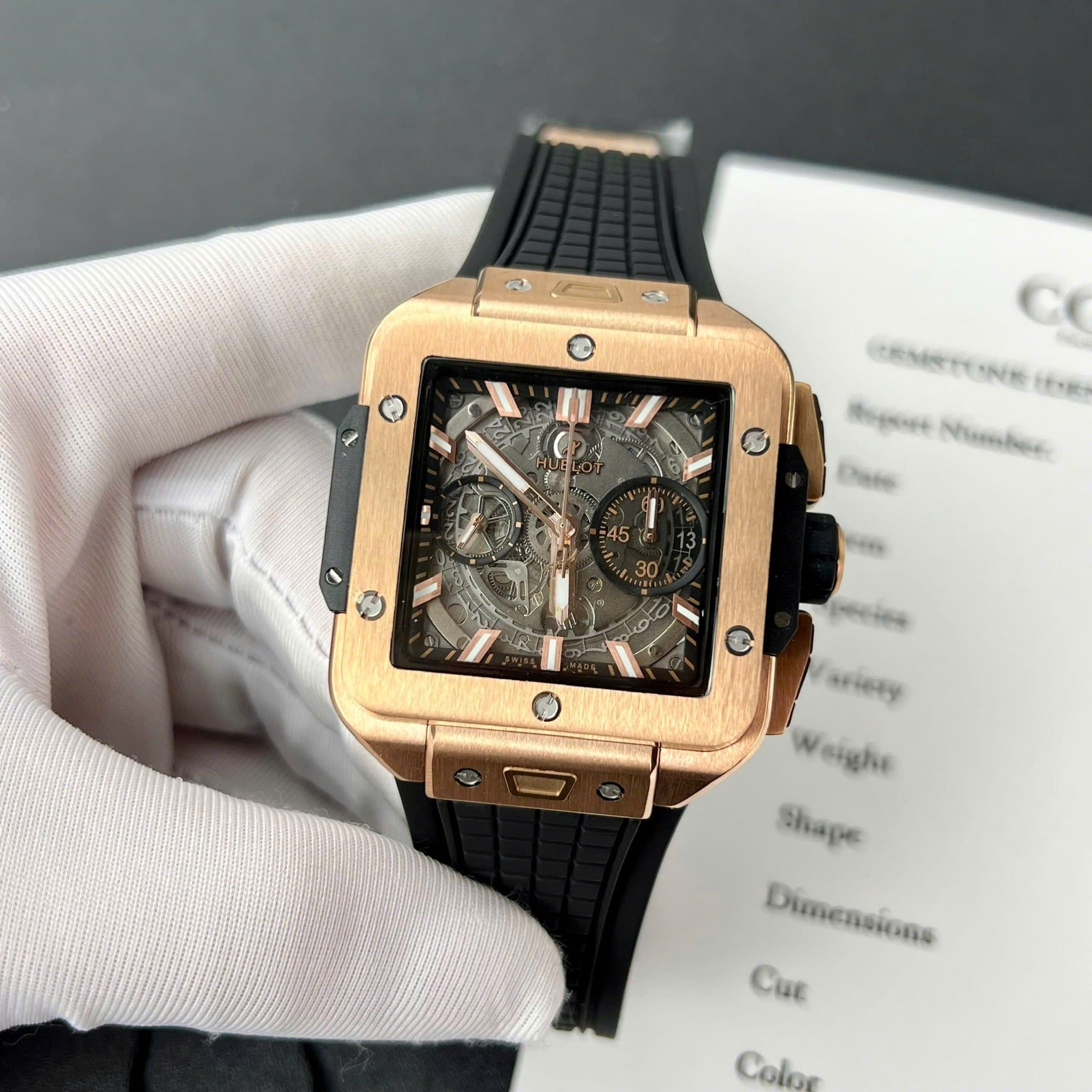 Đồng hồ Hublot Square Bang Unico King Gold 42mm 821.OX.0180.RX