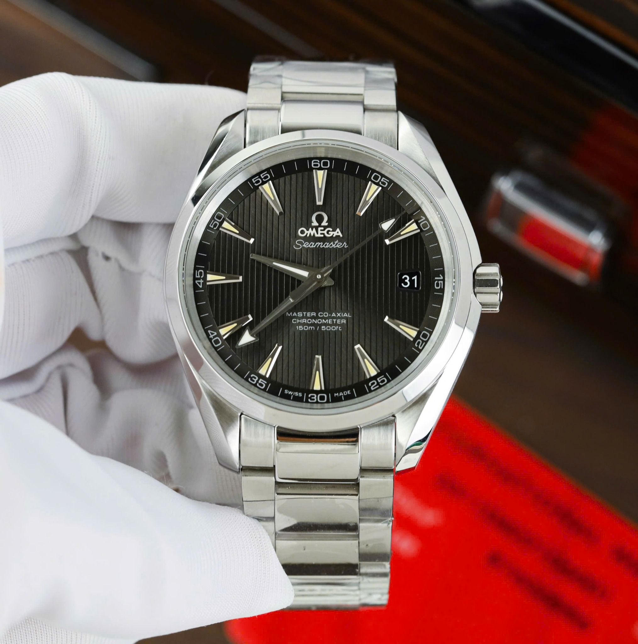 Đồng Hồ Nam Omega Aqua Terra Master Chronometer 8900 Black Dial 220.10.41.21.01.001