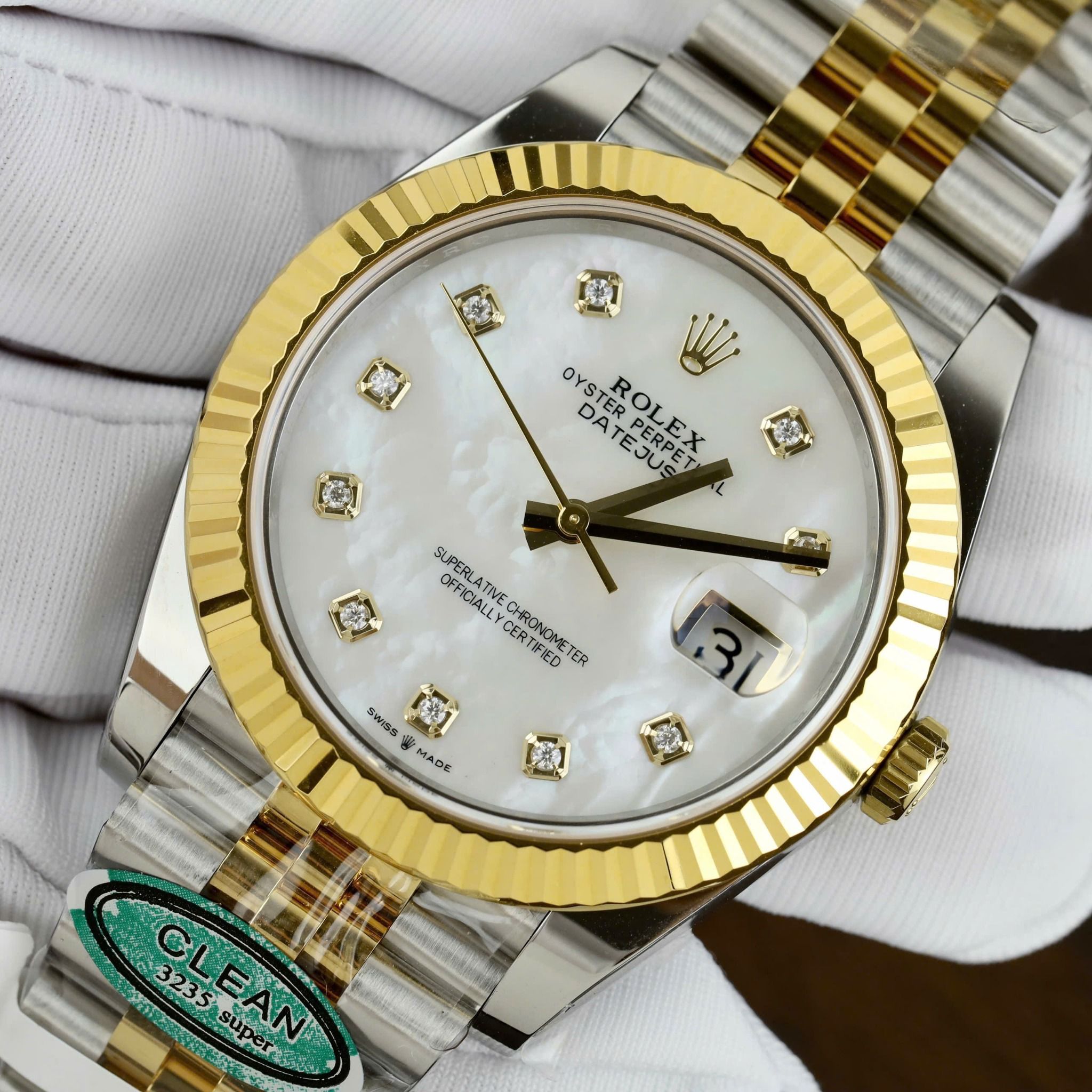 Rolex Datejust 41mm Steel and Yellow Gold 126333 White MOP