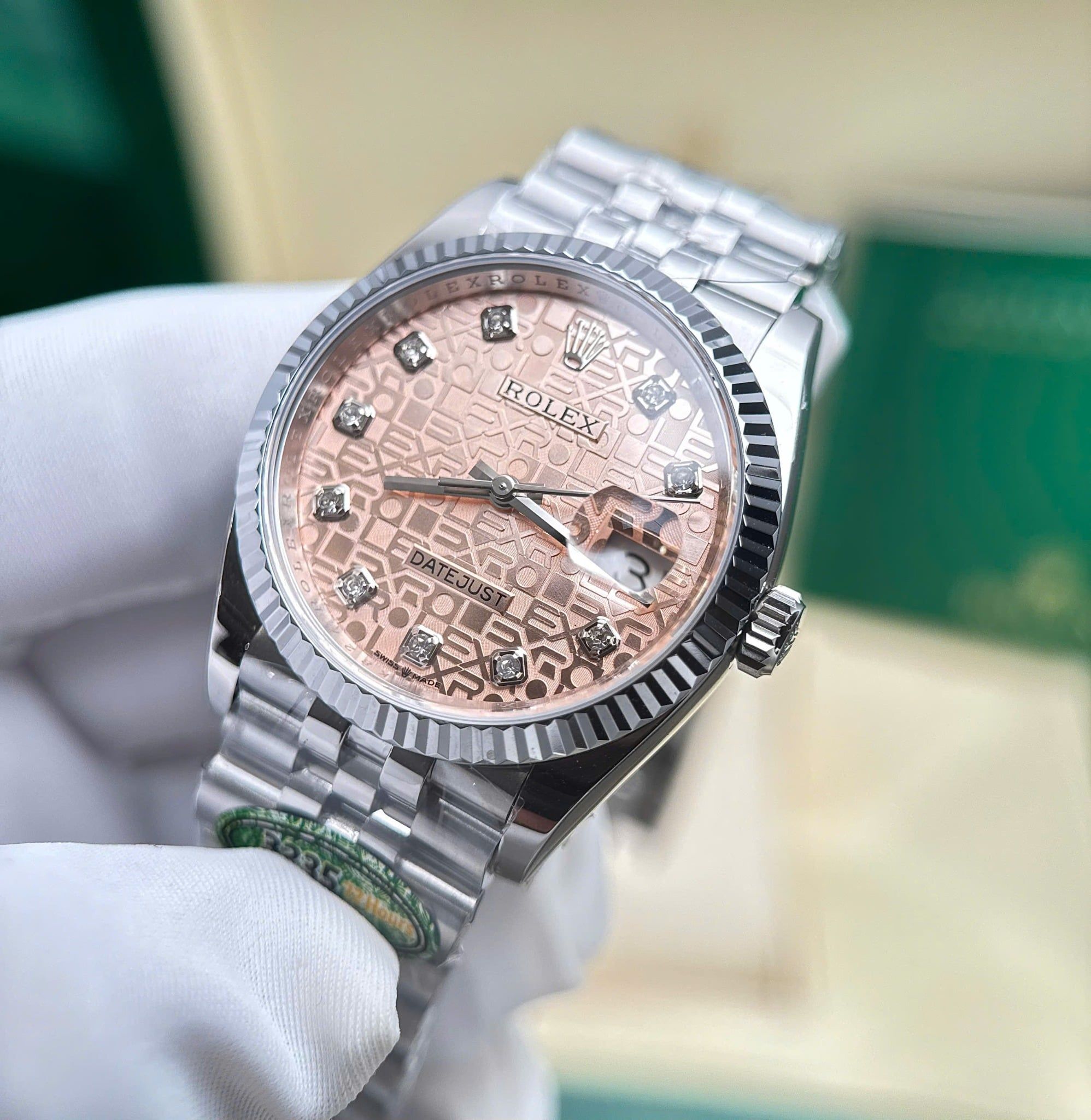 Đồng hồ Rolex Datejust 36mm 126234 Mặt Jubilee hồng Kim cương