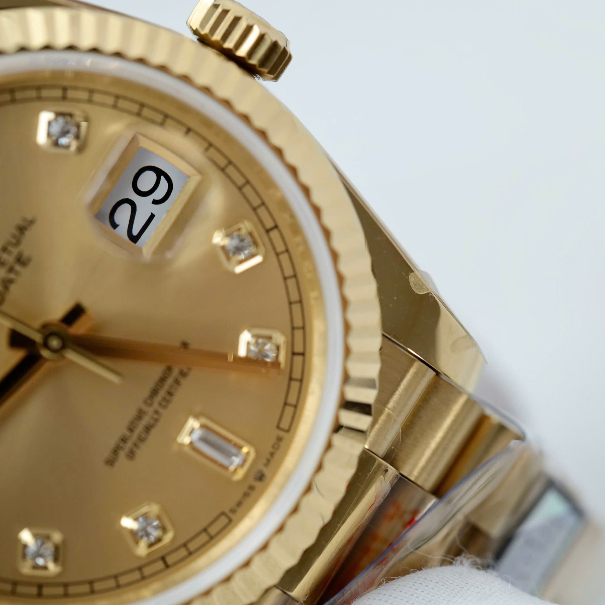 Rolex Day-Date 36mm Vàng 18K Cọc số Kim Cương