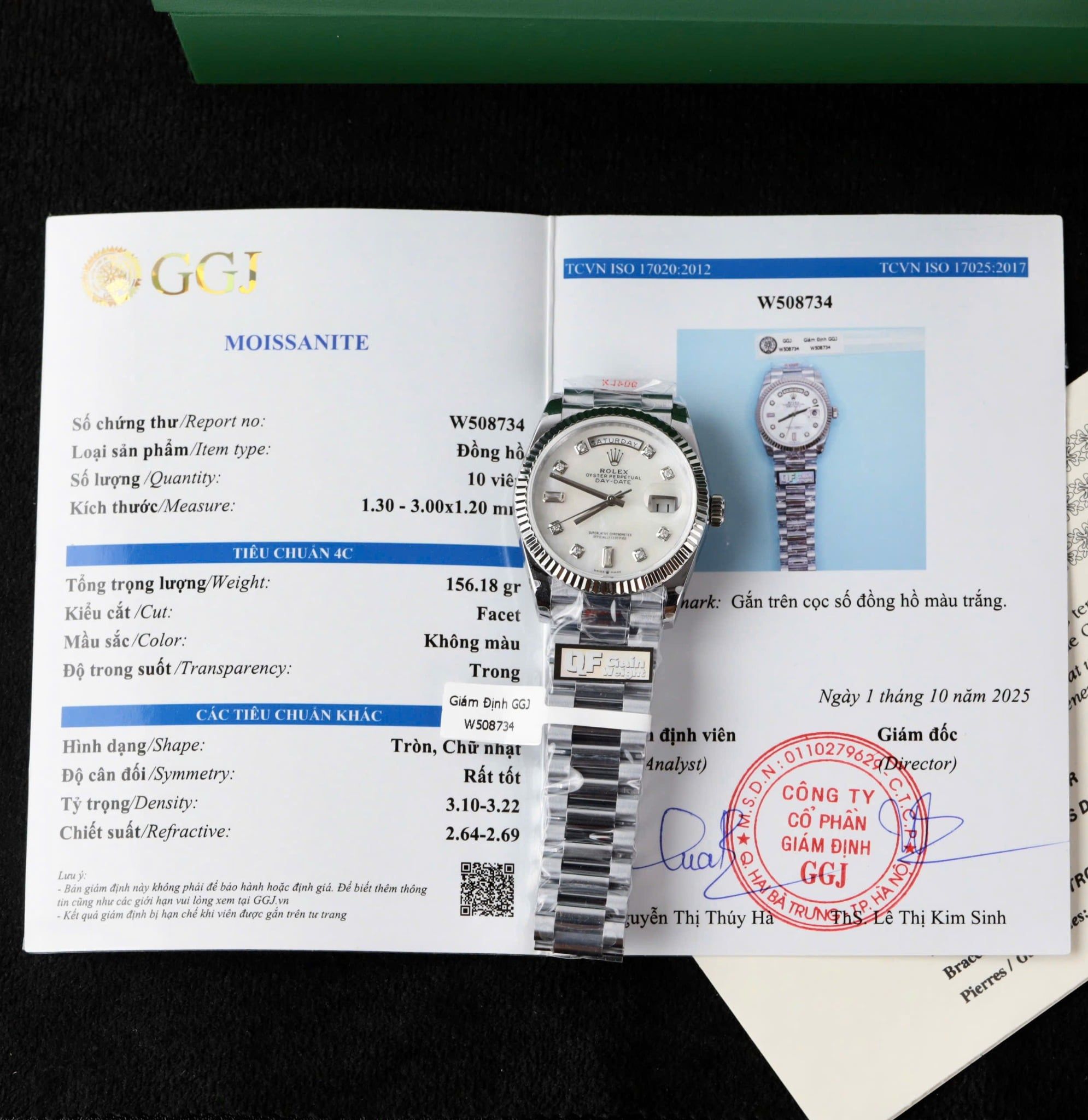 Rolex Oyster Perpetual Day-Date 36mm Mặt Xà cừ Cọc số Kim cương