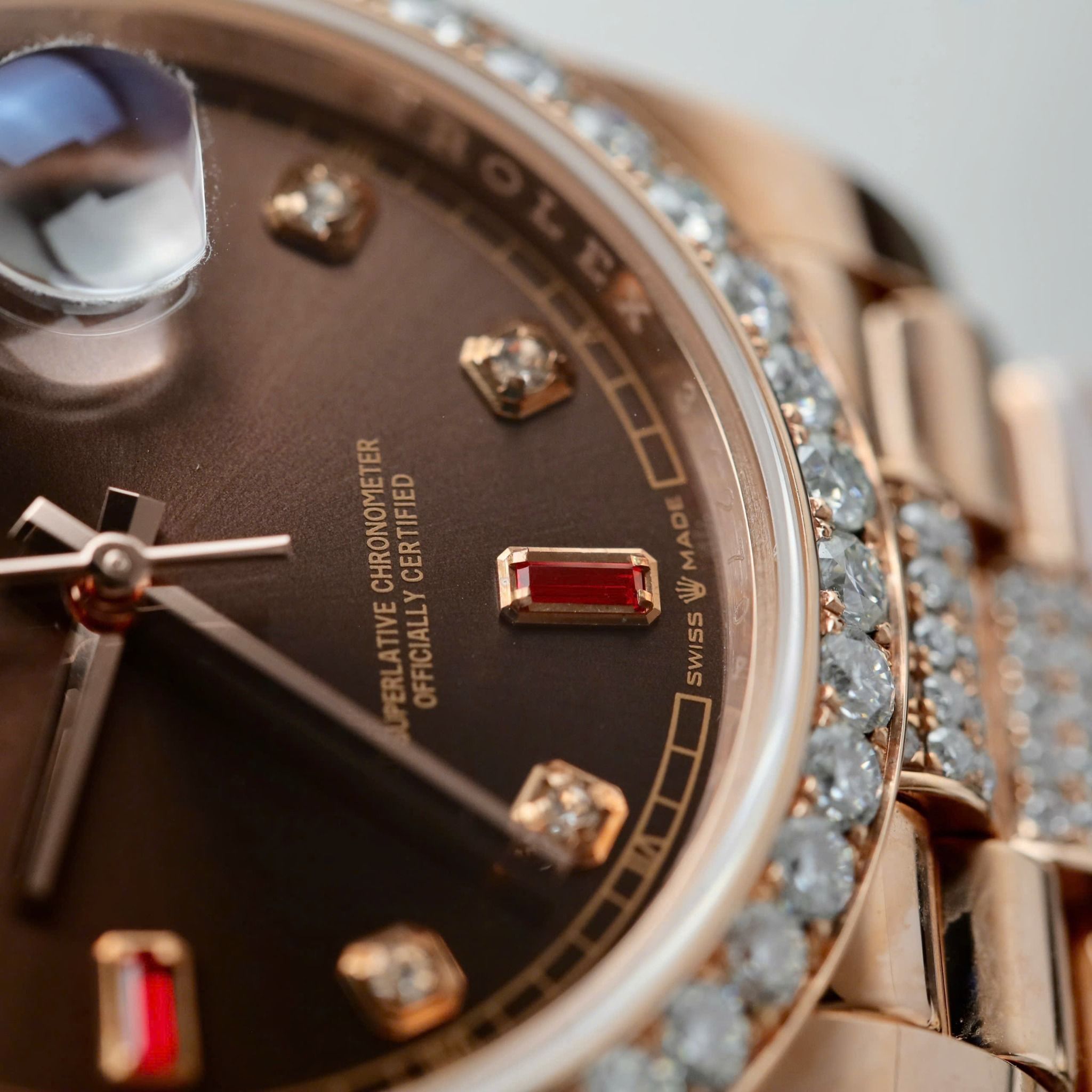 Rolex Oyster Perpetual Day-Date 40mm Vàng hồng Everose Mặt số Socola