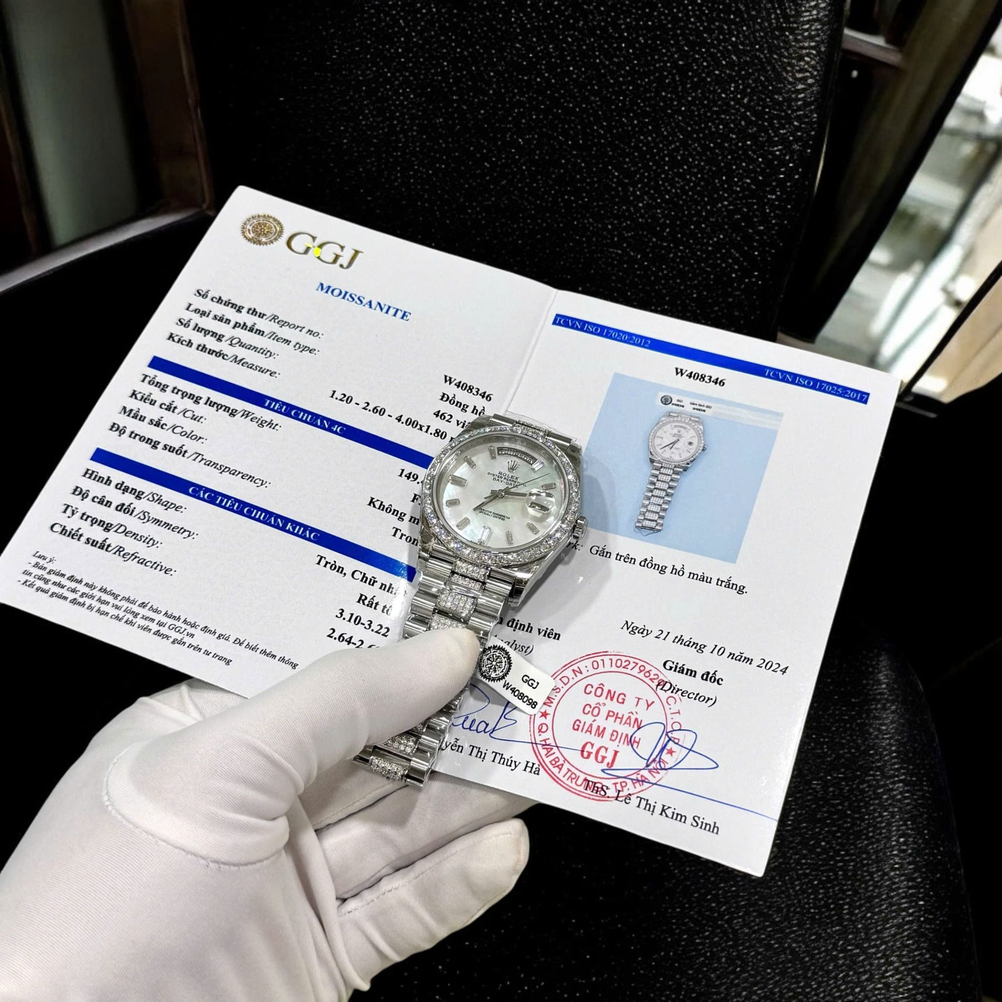 Rolex Day-Date vàng trắng 18 ct MOP Dial