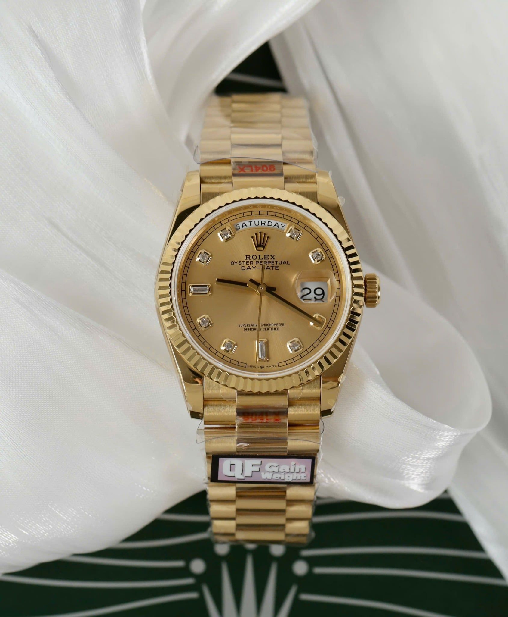 Rolex Day-Date 36mm Vàng 18K Cọc số Kim Cương