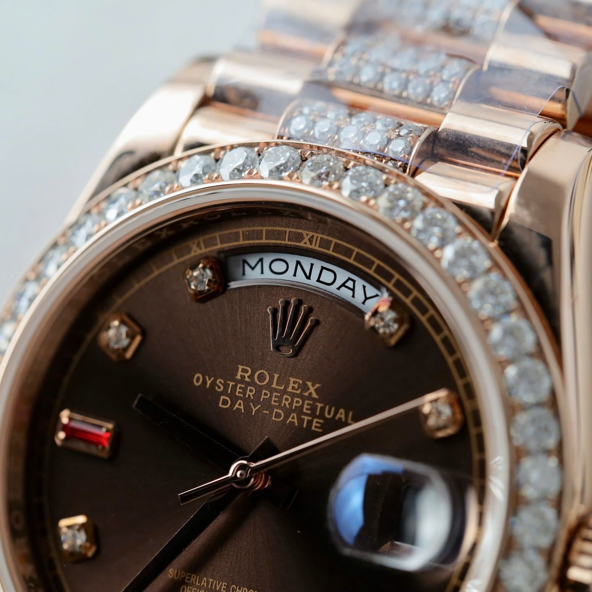 Rolex Oyster Perpetual Day-Date 40mm Vàng hồng Everose Mặt số Socola