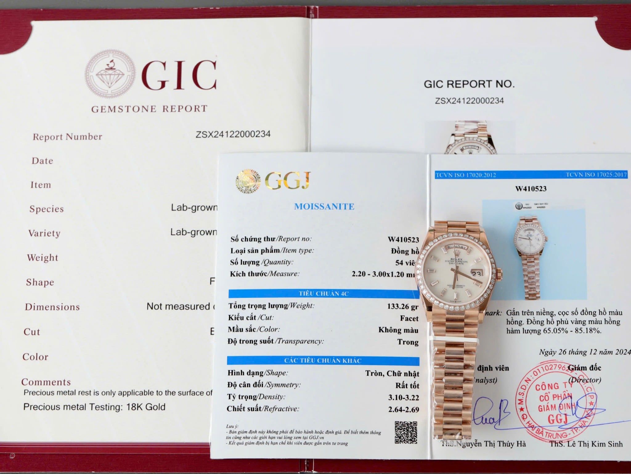 Rolex Oyster Perpetual Day-Date Vàng hồng Everose Mặt Số Xà Cừ Trắng