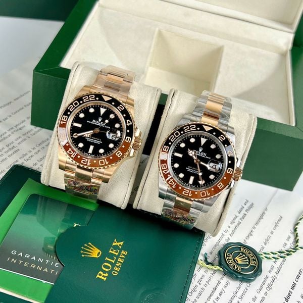 GMT Master II Root Beer Màu Bạc/Vàng Hồng