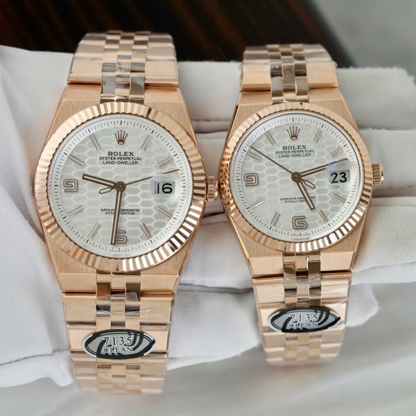 Rolex Oyster Perpetual Land-Dweller 127334 & 127336 Vàng Everose Mặt số Trắng