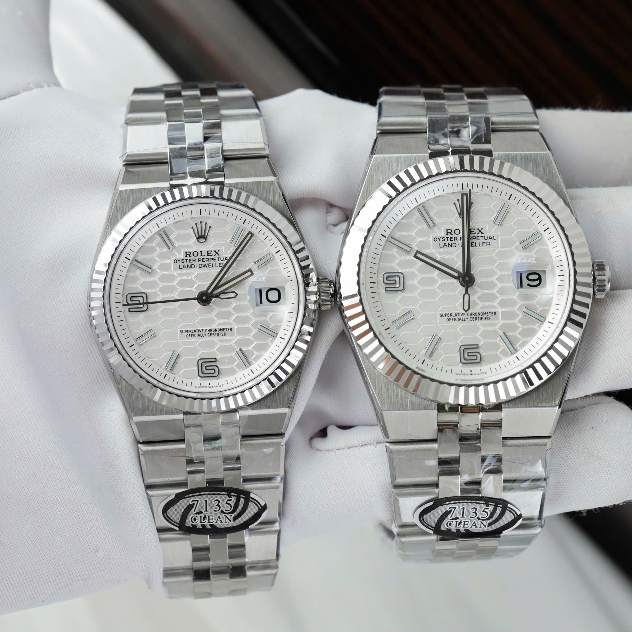 Rolex Oyster Perpetual Land-Dweller 127334 & 127336 Mặt Số Trắng
