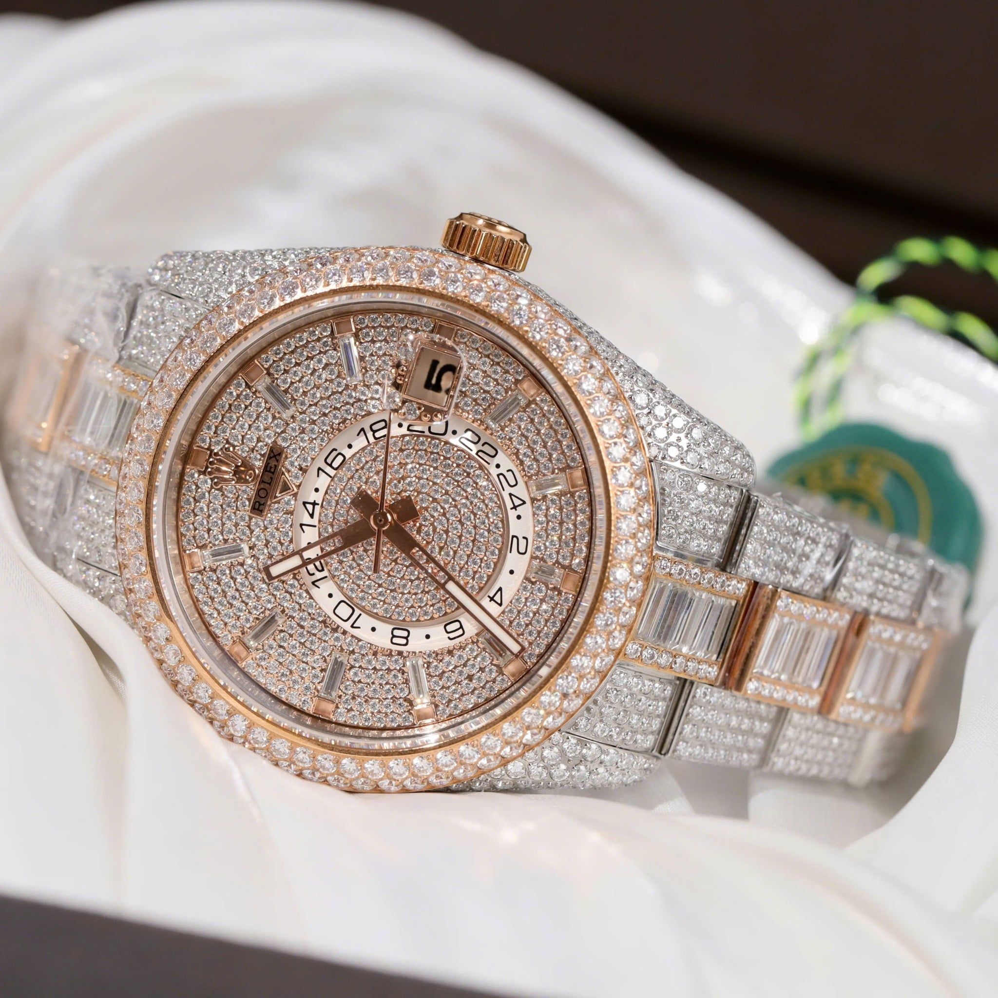 Rolex Sky Dweller 326934 42mm Vàng Hồng Mặt Số Kim Cương