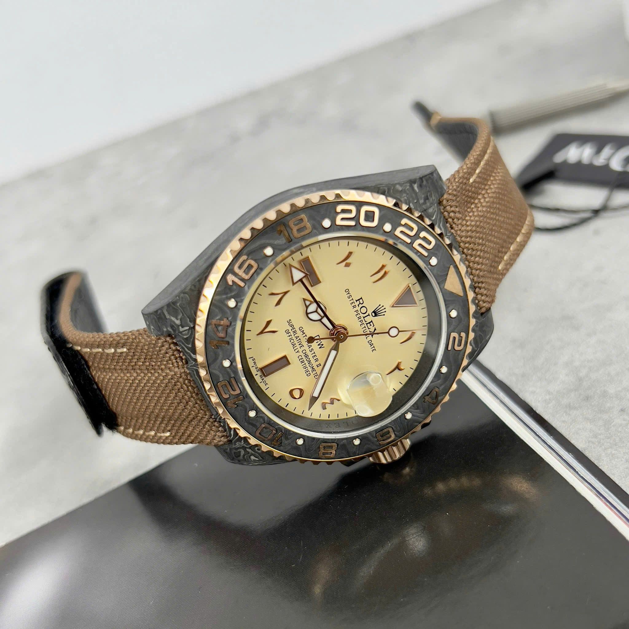 Đồng hồ Rolex GMT Master II DIW Carbon Fiber Fabric Strap