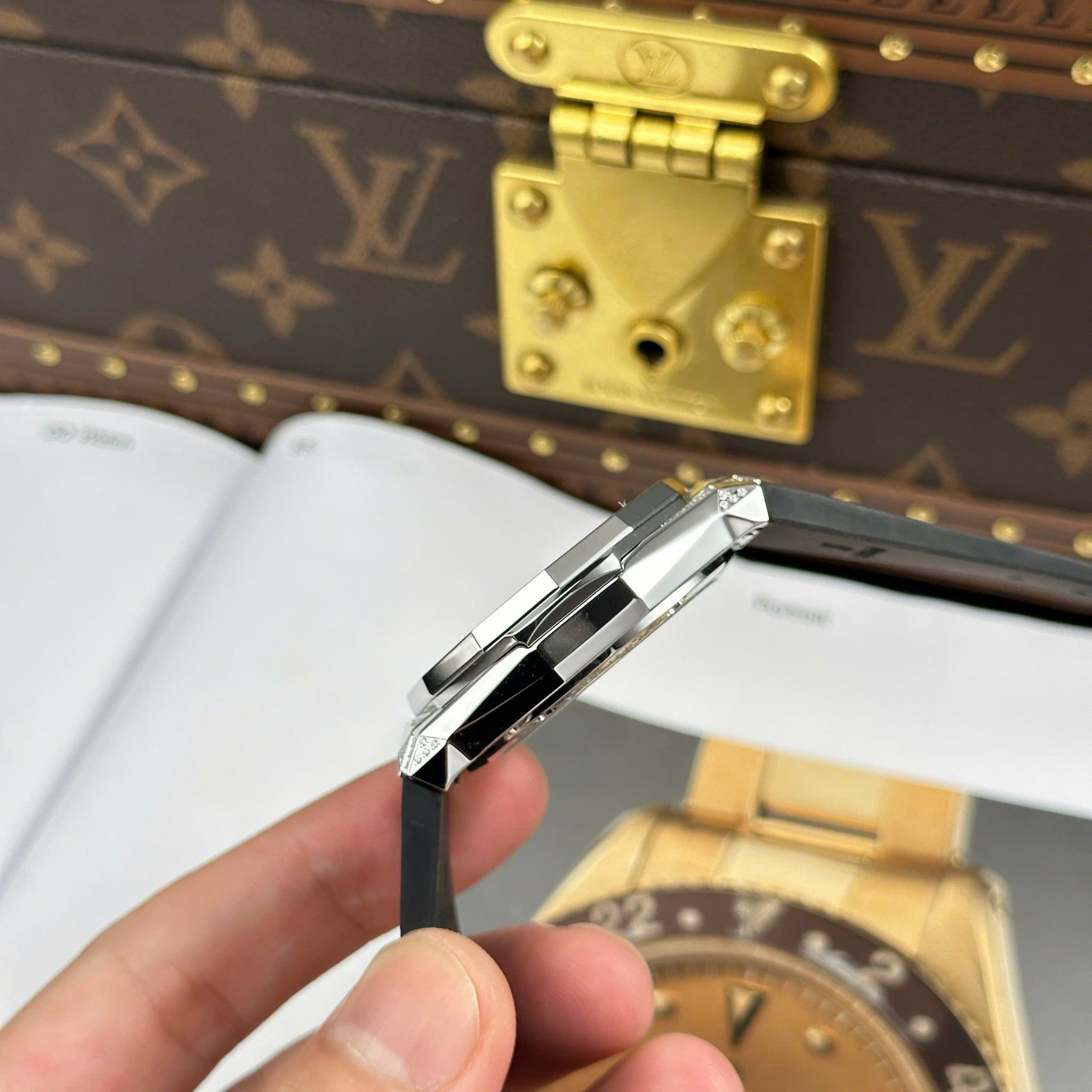 Đồng Hồ Hublot Classic Fusion Orlinski 40mm Rep 1:1 Chế Tác Chuẩn Hãng Thép Sịn Kim Cương Moissanite  Demi