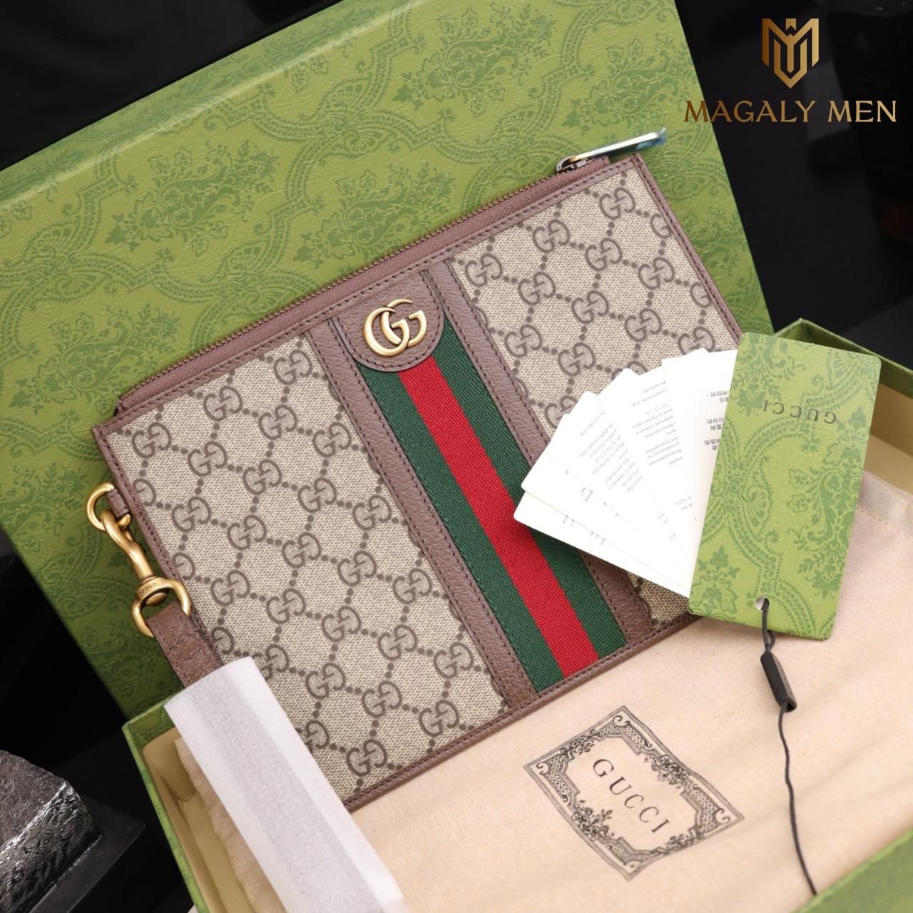 SALE Ví Nam Cầm tay, Clutch Cầm Tay Nam Gucci