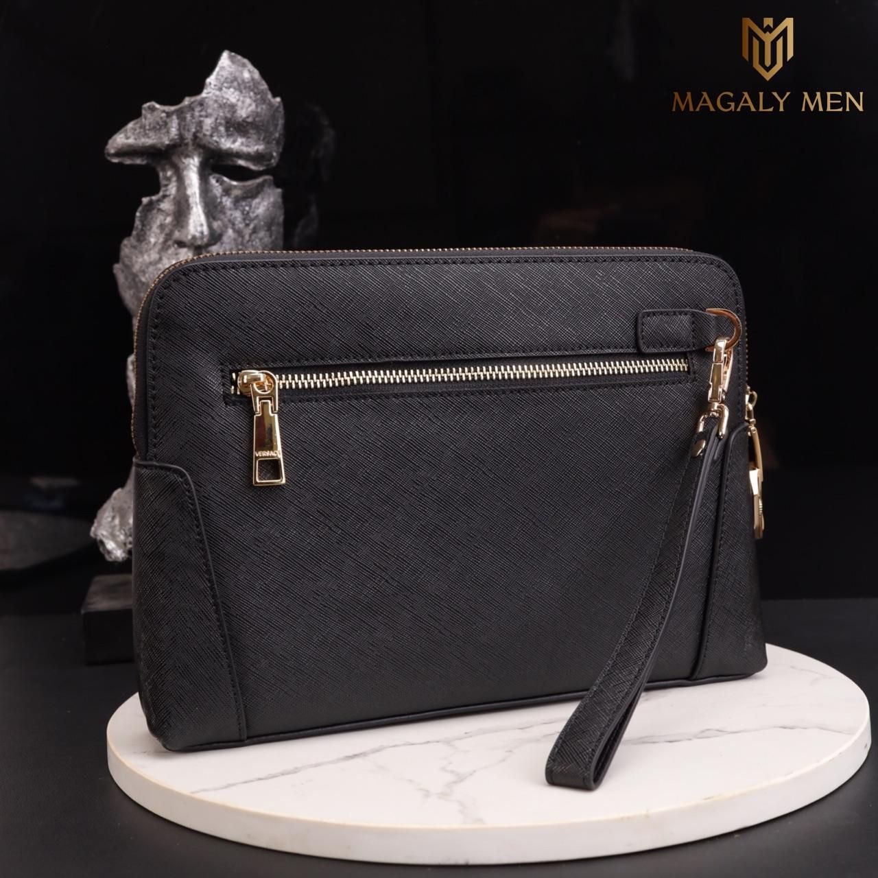 SALE Ví Khóa Số, Ví Nam Cầm tay, Clutch Cầm Tay Nam Da Bò Versace