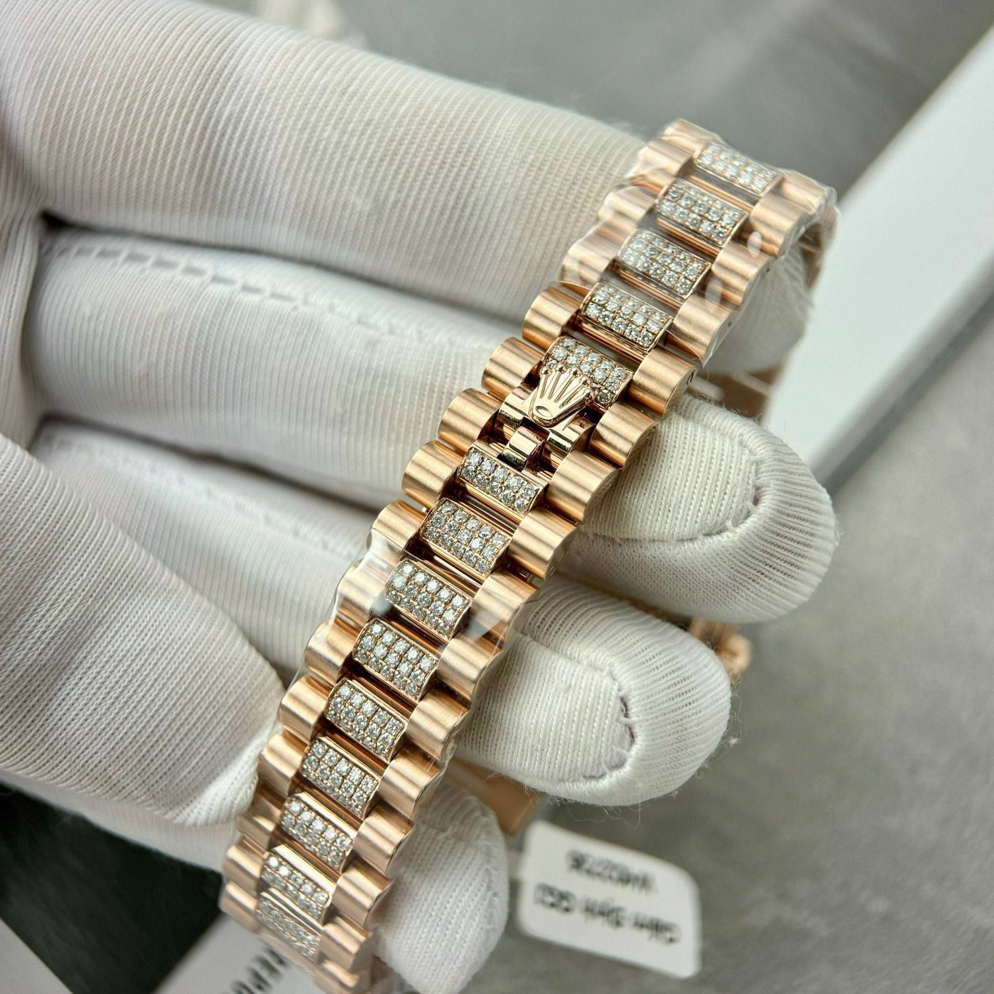 Đồng Hồ Rolex Lady-Datejust 279135RBR Bọc Vàng - Kim Cương Moissanite