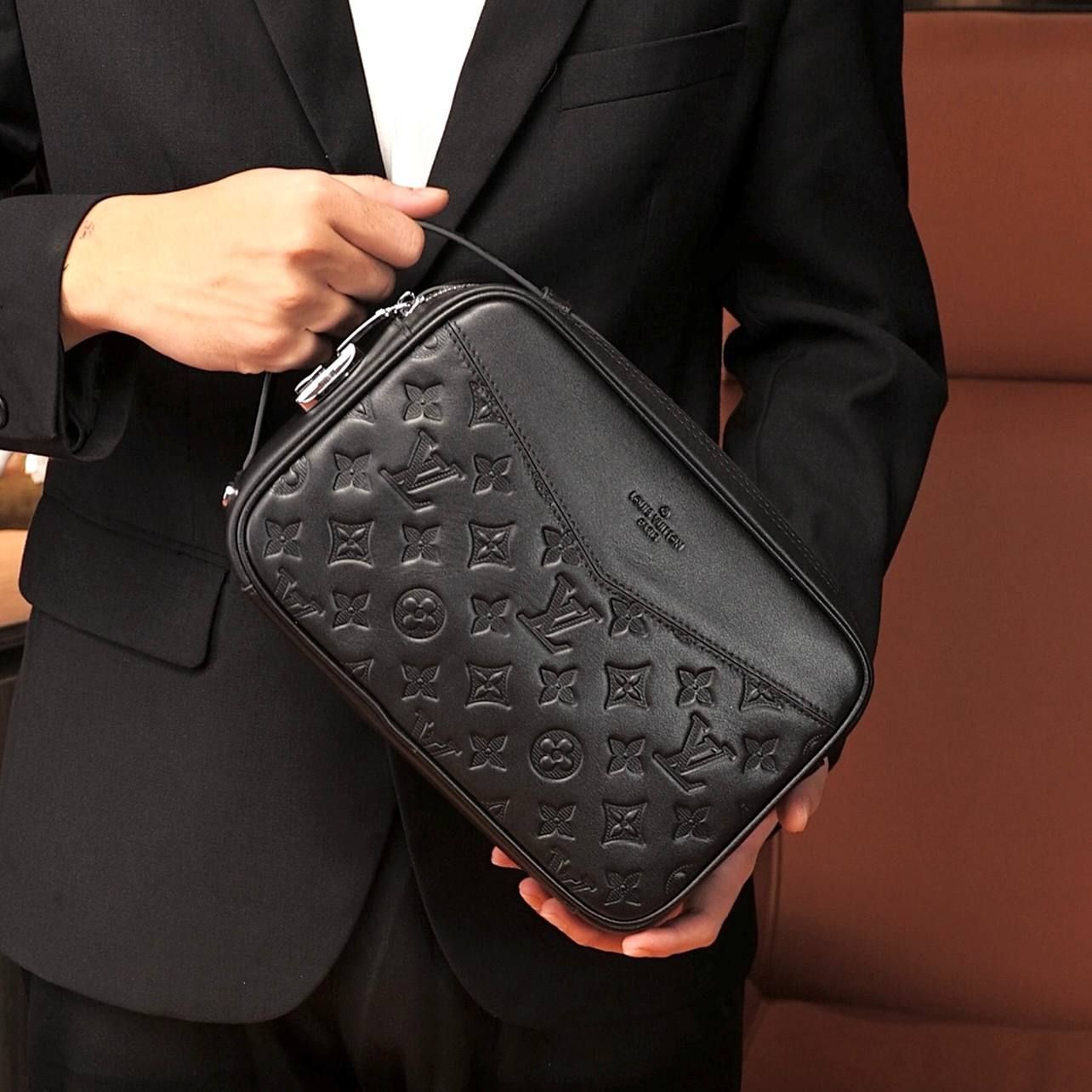 VKS78 Ví Khóa Số, Ví Nam Cầm tay, Clutch Cầm Tay Nam Da Bò Louis Vuitton