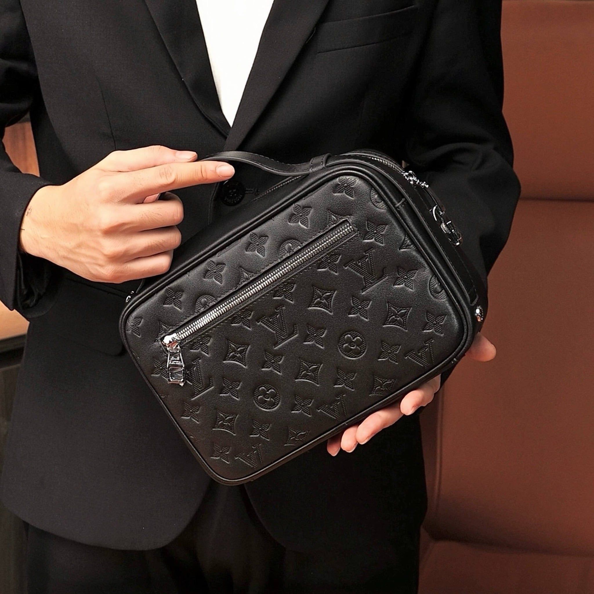 VKS78 Ví Khóa Số, Ví Nam Cầm tay, Clutch Cầm Tay Nam Da Bò Louis Vuitton