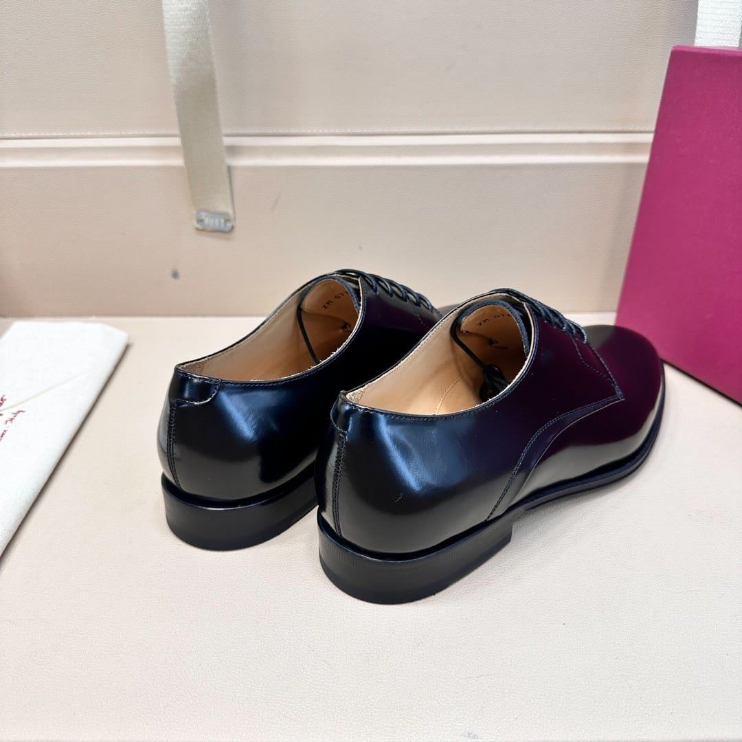 Giày Salvatore Ferragamo Nâu Oxford Đen Bóng buộc dây