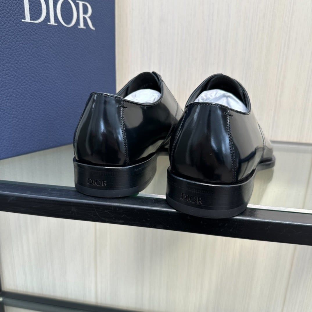 Giày Tây Dior Oxford Màu Đen Mũi Nhọn