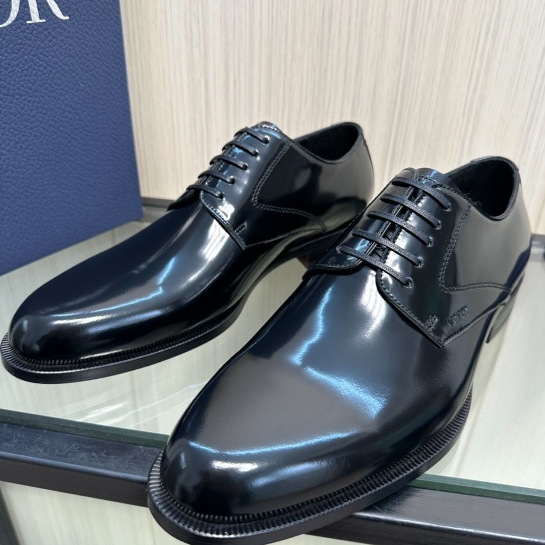 Giày Tây Dior Oxford Màu Đen Mũi Nhọn