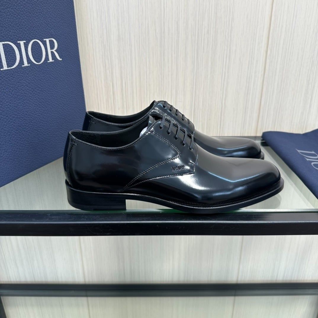 Giày Tây Dior Oxford Màu Đen Mũi Nhọn