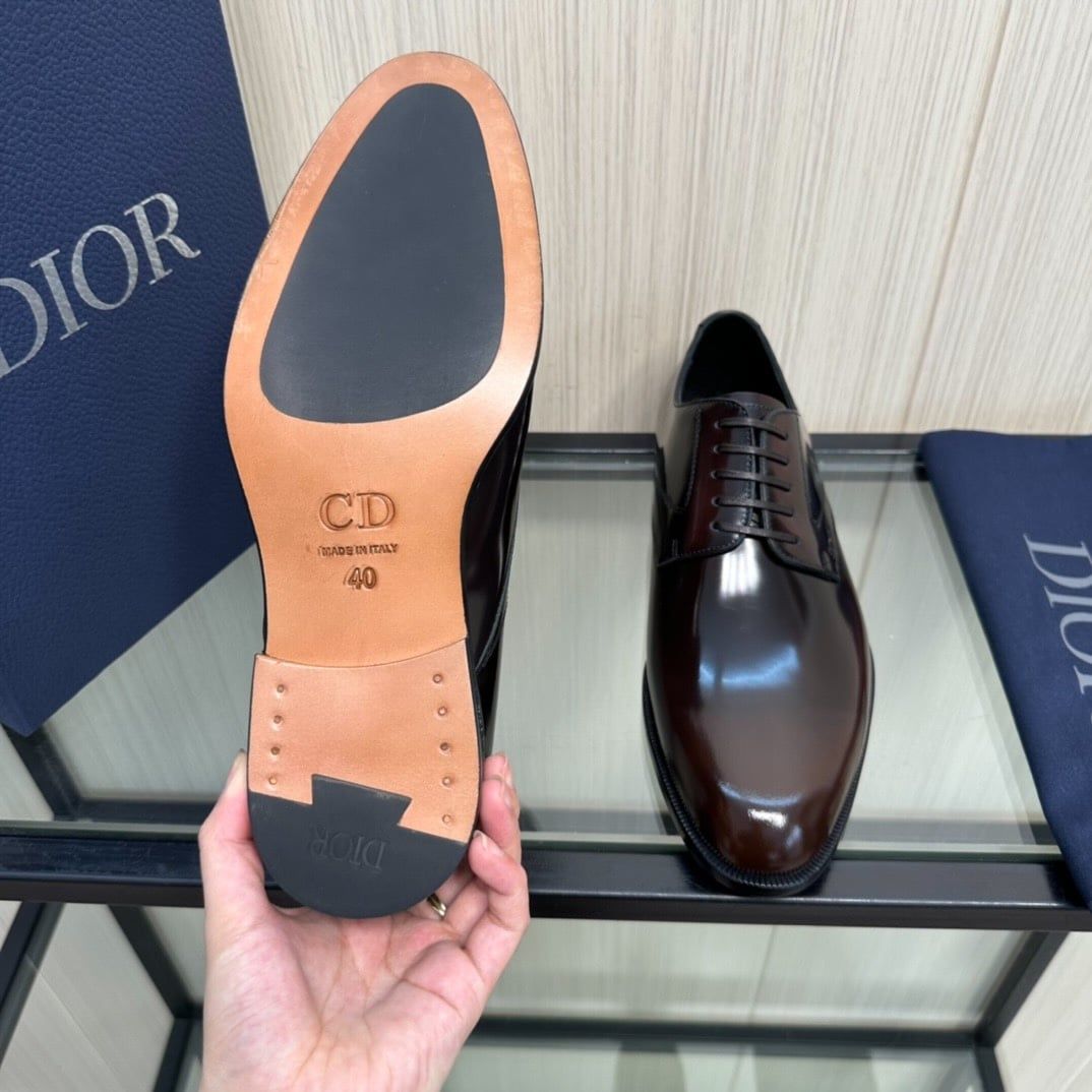 Giày Tây Dior Oxford Màu nâu Mũi Nhọn