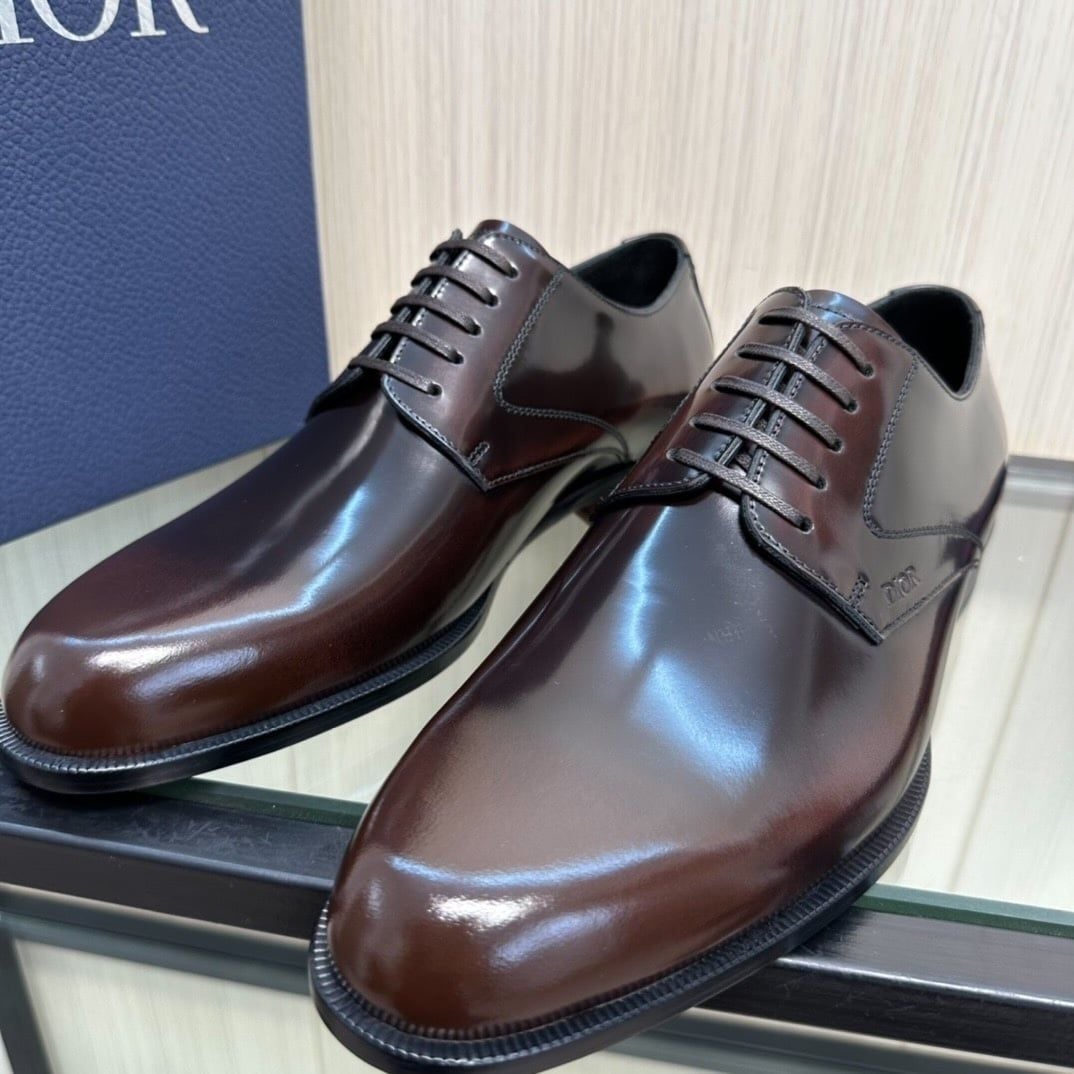 Giày Tây Dior Oxford Màu nâu Mũi Nhọn