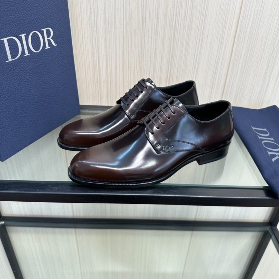 Giày Tây Dior Oxford Màu nâu Mũi Nhọn
