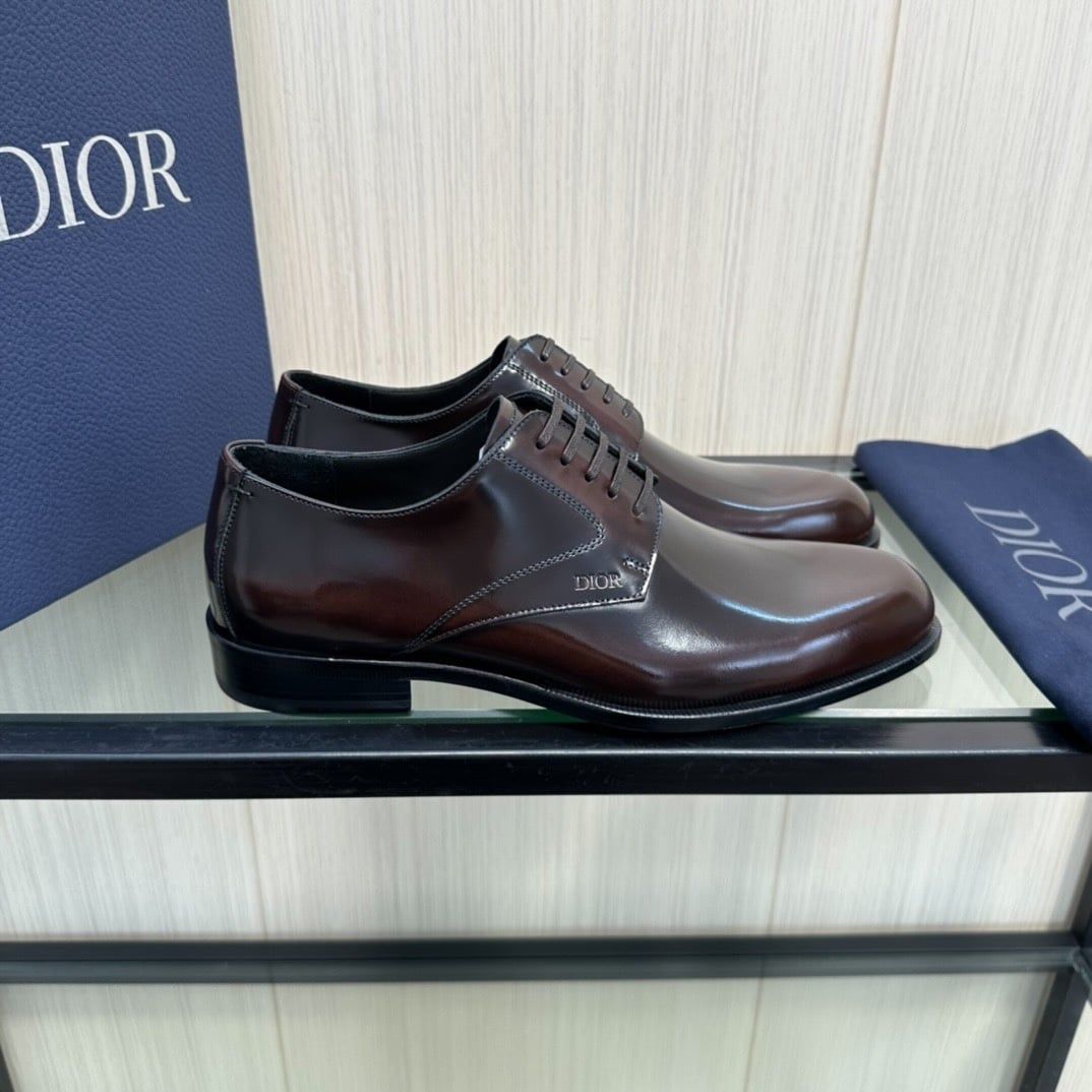 Giày Tây Dior Oxford Màu nâu Mũi Nhọn