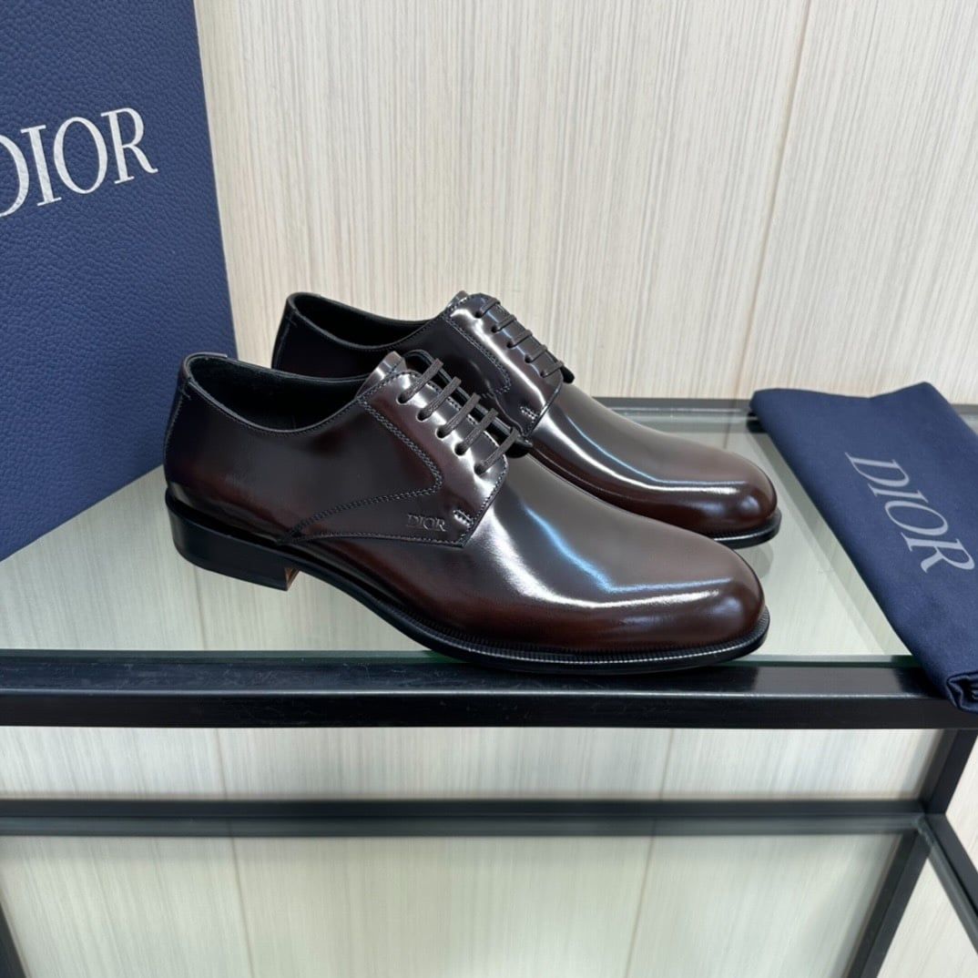Giày Tây Dior Oxford Màu nâu Mũi Nhọn
