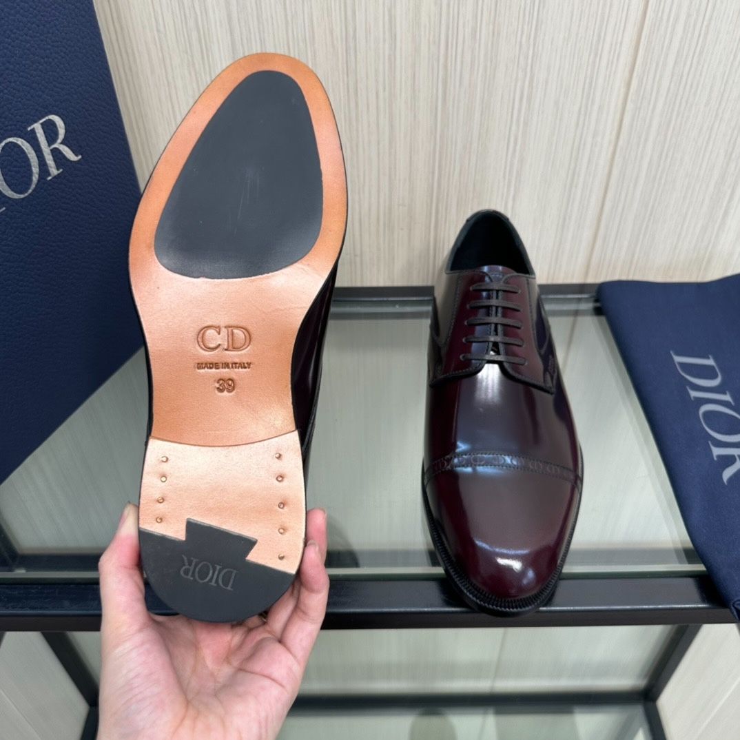 Giày Tây Dior Oxford Màu nâu Mũi Nhọn