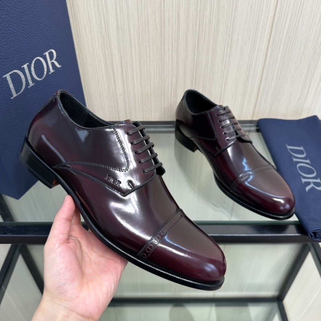 Giày Tây Dior Oxford Màu nâu Mũi Nhọn