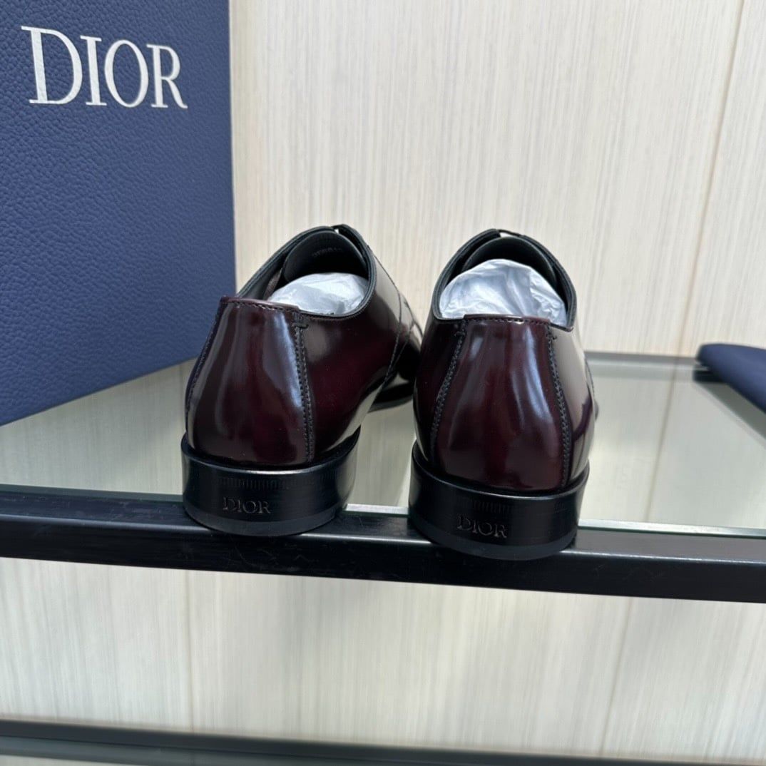 Giày Tây Dior Oxford Màu nâu Mũi Nhọn