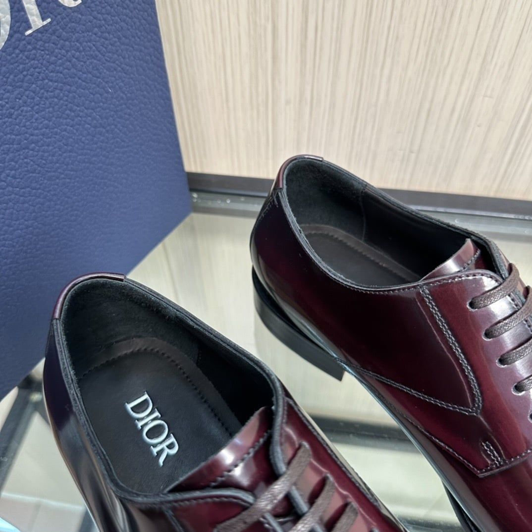 Giày Tây Dior Oxford Màu nâu Mũi Nhọn