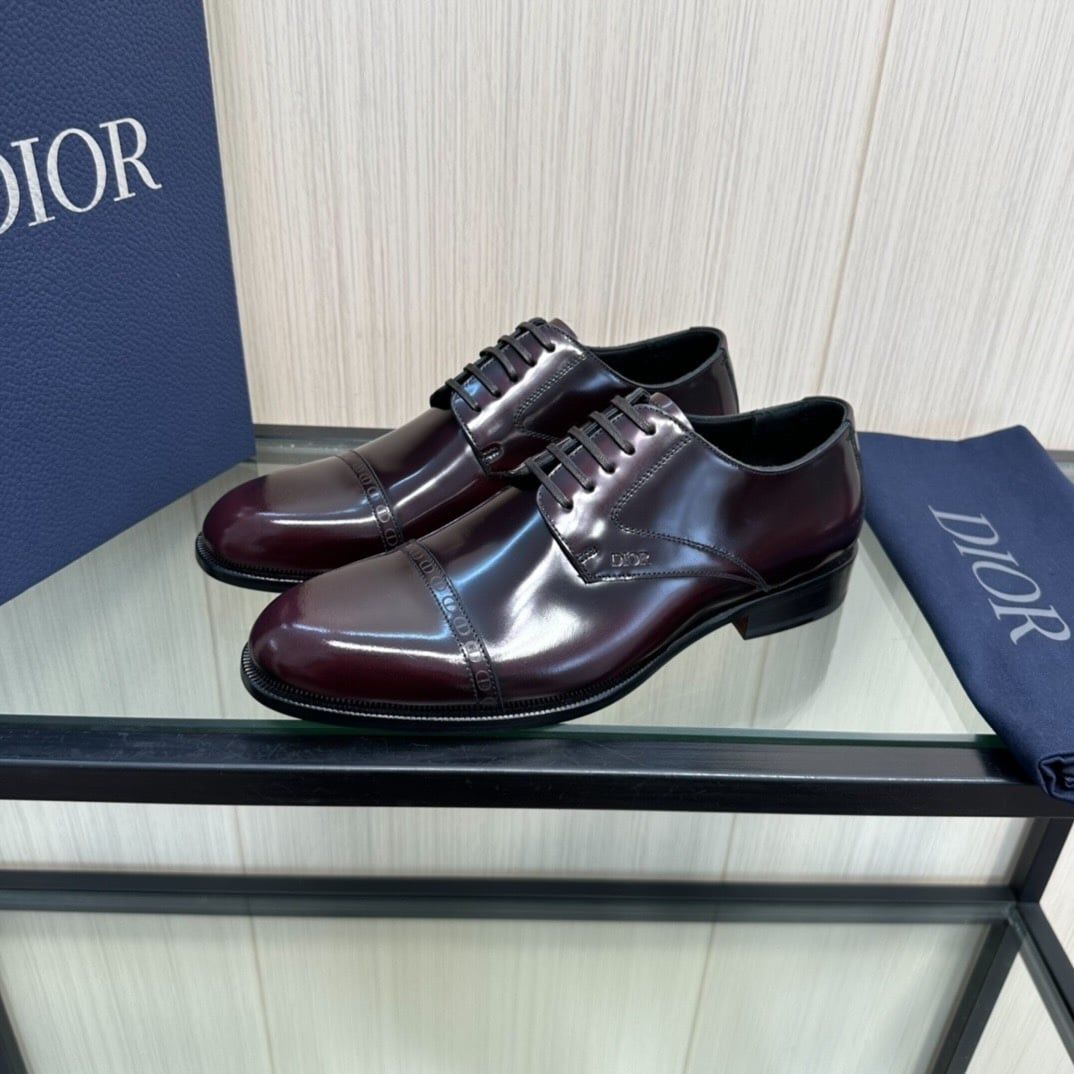Giày Tây Dior Oxford Màu nâu Mũi Nhọn