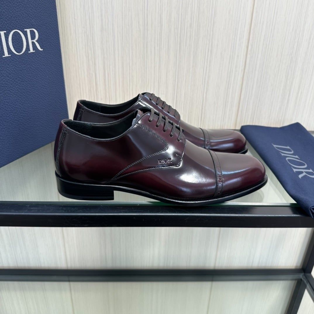 Giày Tây Dior Oxford Màu nâu Mũi Nhọn