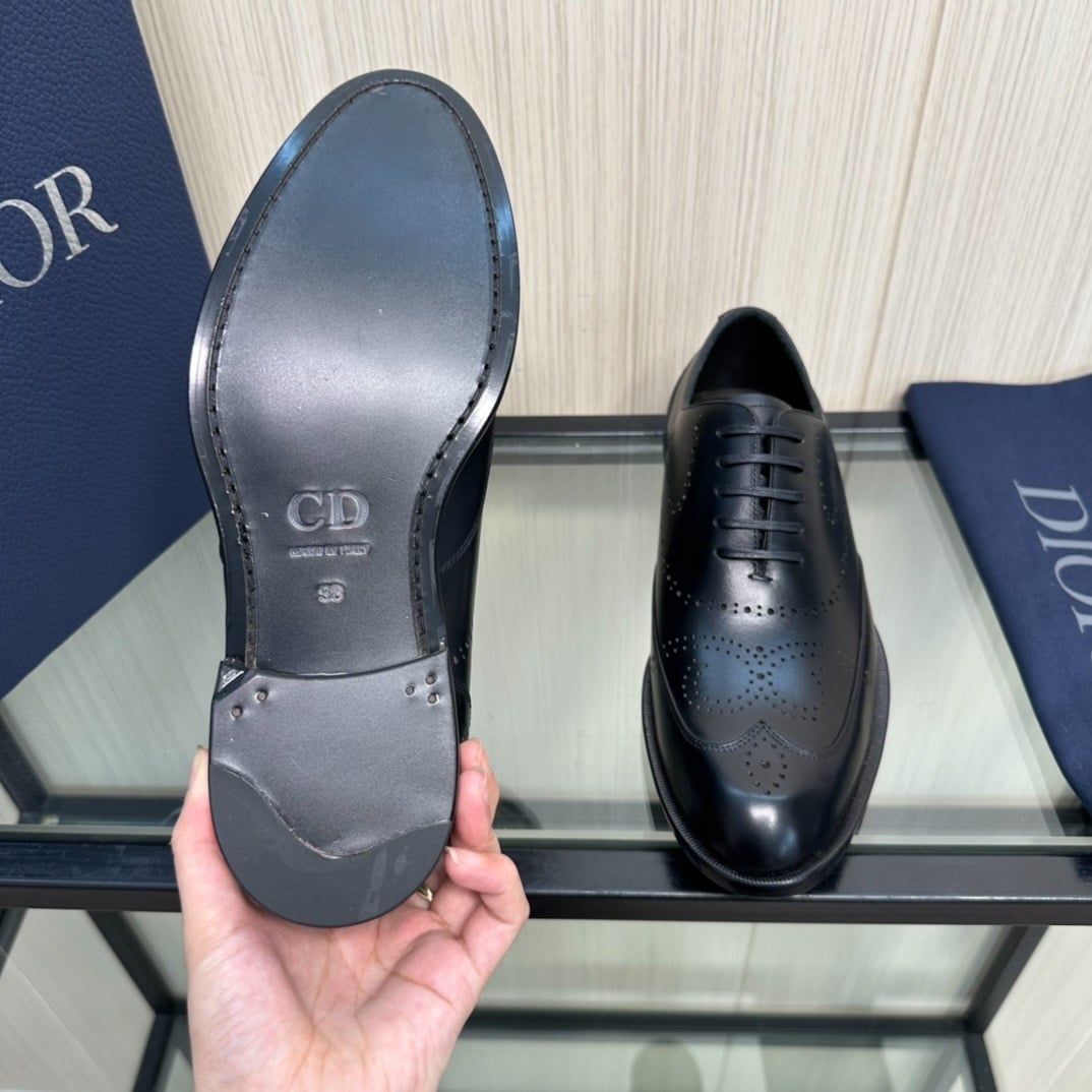Giày Tây Dior Oxford Màu đen Mũi Nhọn