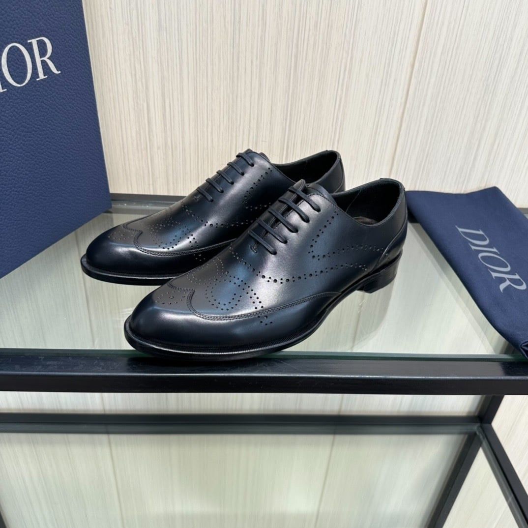 Giày Tây Dior Oxford Màu đen Mũi Nhọn