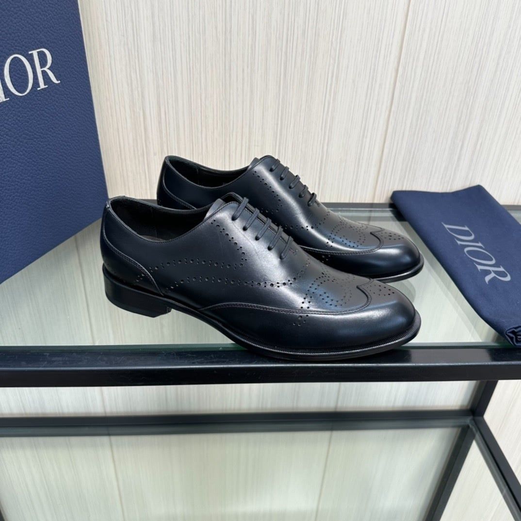 Giày Tây Dior Oxford Màu đen Mũi Nhọn