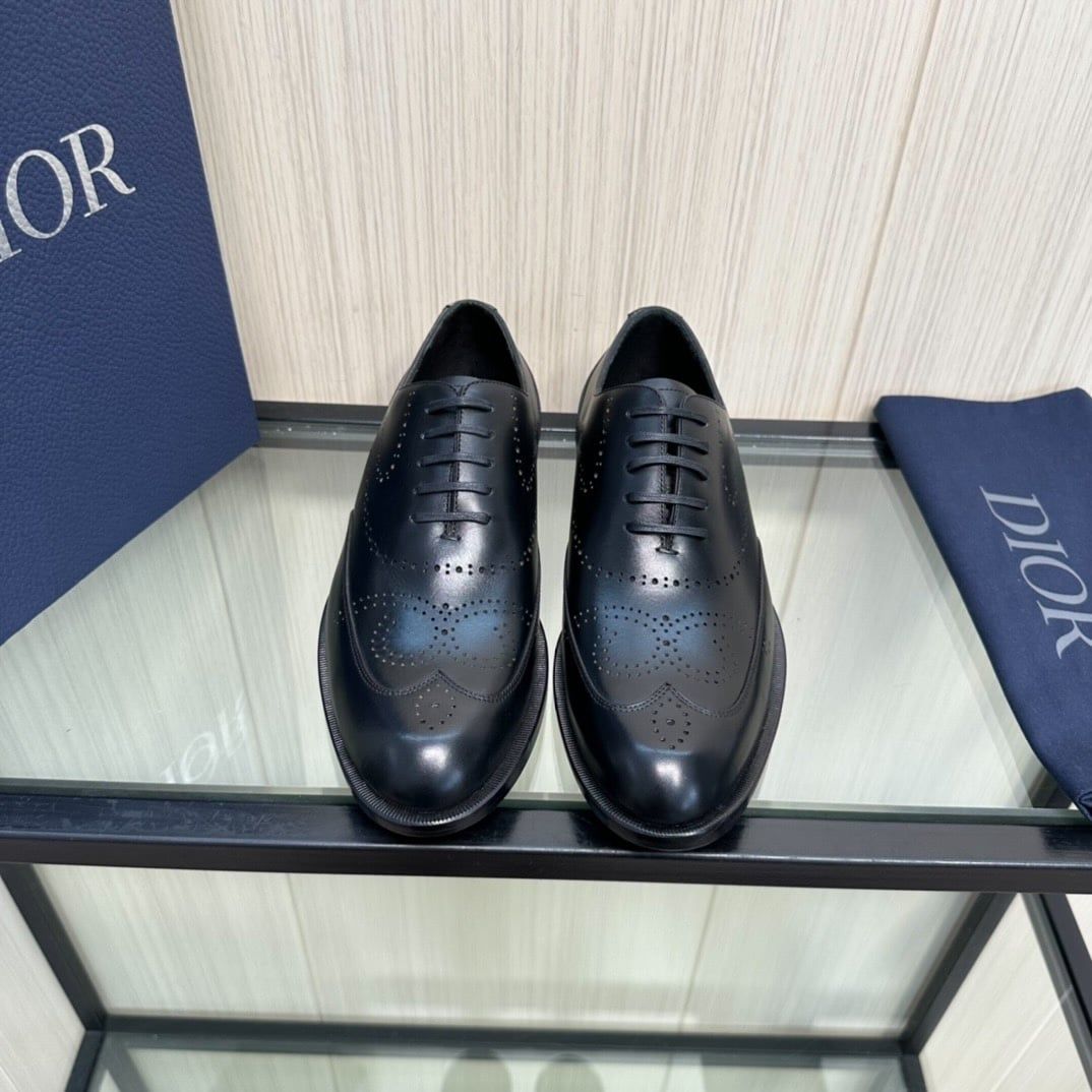 Giày Tây Dior Oxford Màu đen Mũi Nhọn