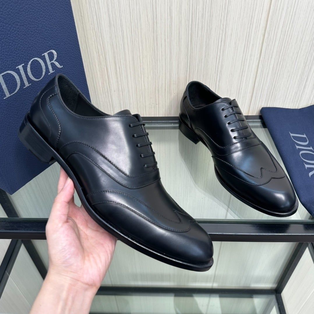 Giày Tây Dior Oxford Màu đen Mũi Nhọn