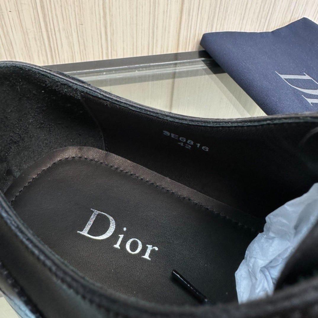 Giày Tây Dior Oxford Màu đen Mũi Nhọn