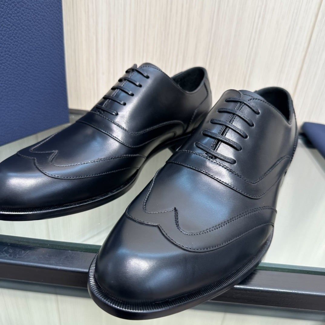 Giày Tây Dior Oxford Màu đen Mũi Nhọn
