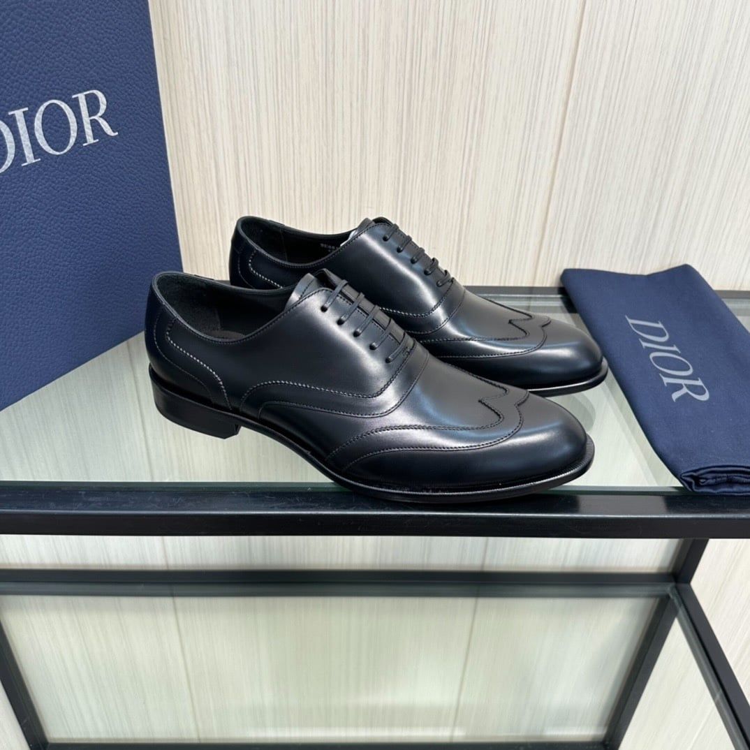 Giày Tây Dior Oxford Màu đen Mũi Nhọn