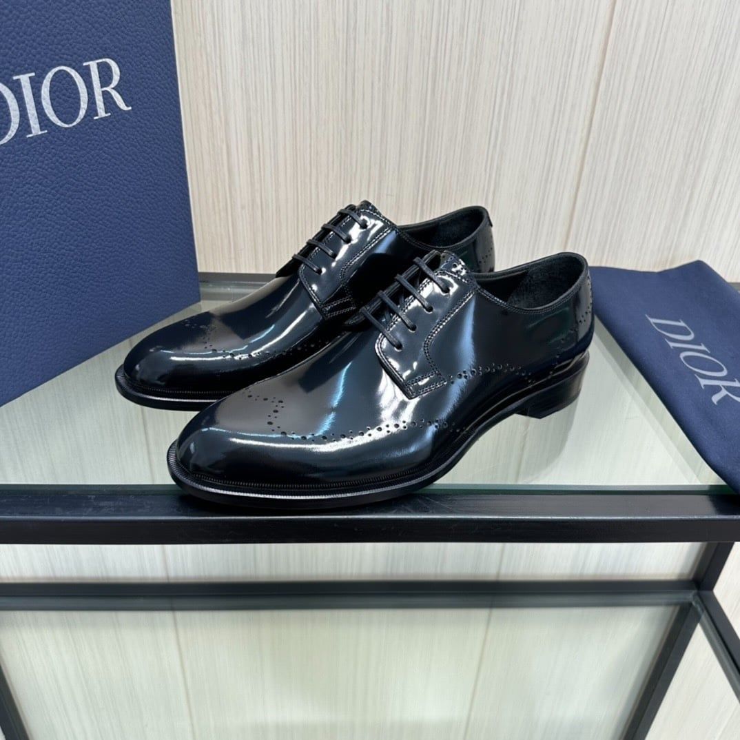 Giày Tây Dior Oxford Màu đen Mũi Nhọn