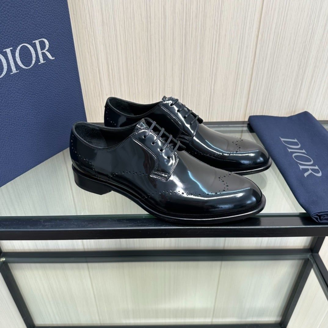 Giày Tây Dior Oxford Màu đen Mũi Nhọn