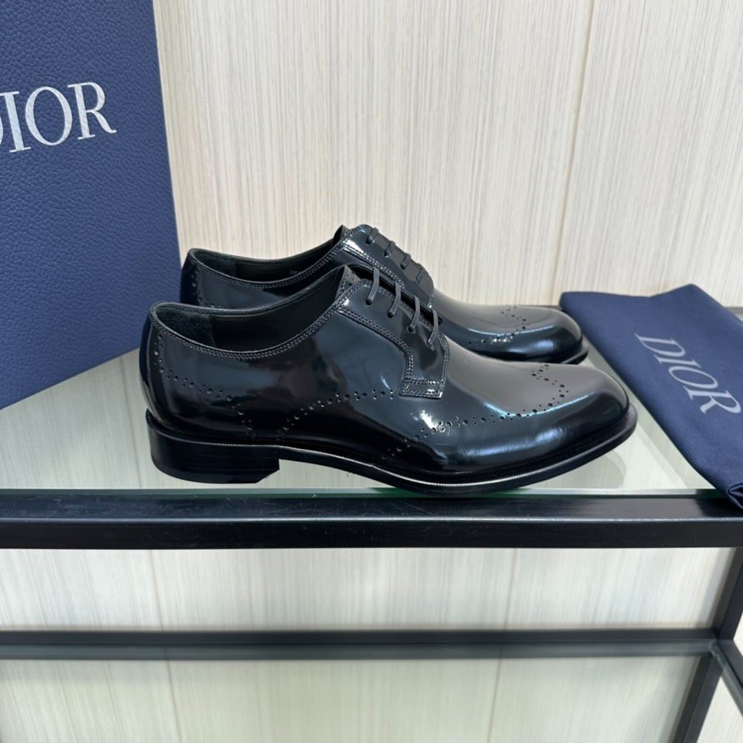 Giày Tây Dior Oxford Màu đen Mũi Nhọn